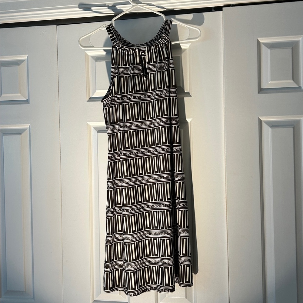Jude Connally Brown and White Patterned Dress